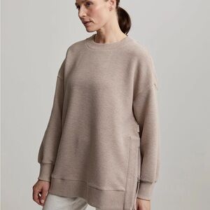 Varley Mae Longline Boyfriend Taupe Marl Oversized Tunic Medium